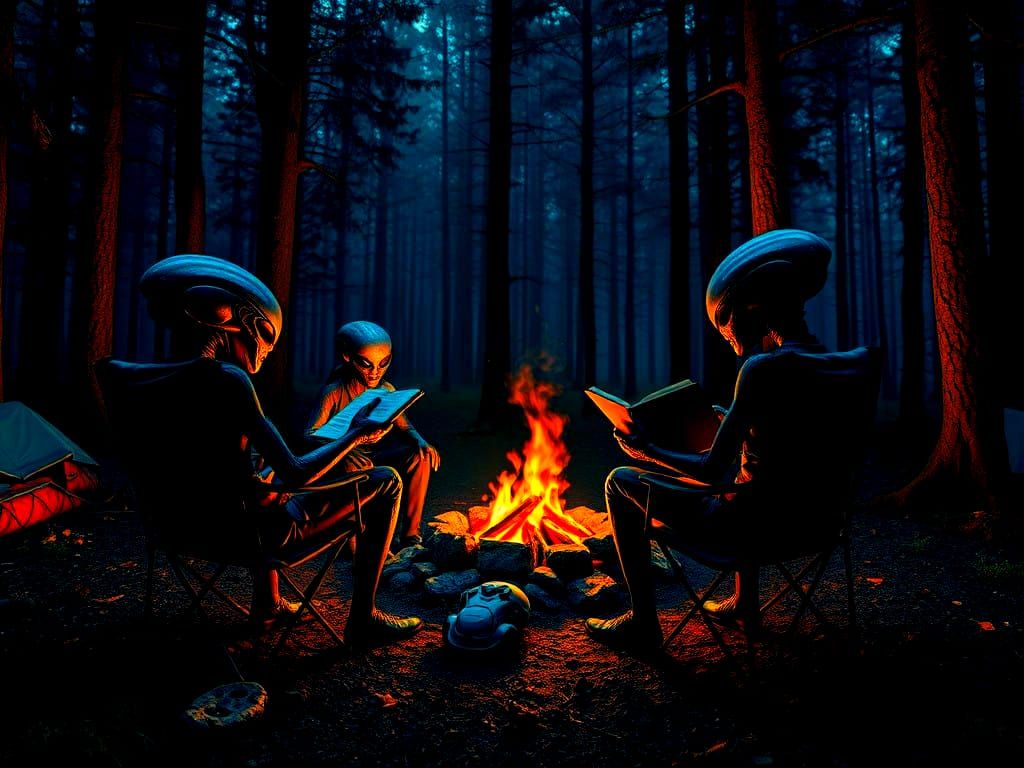 Aliens Share Spine-Chilling Tales Around a Campfire in a Vib...
