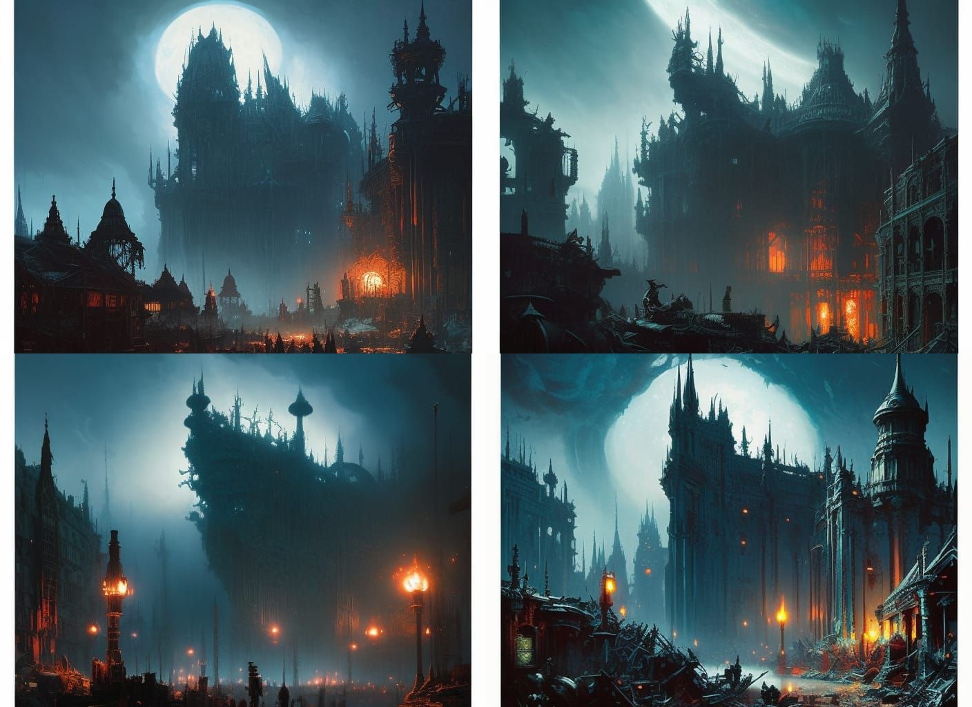 Nuclear Mushroom Cloud Servants: Dark Watercolor Art