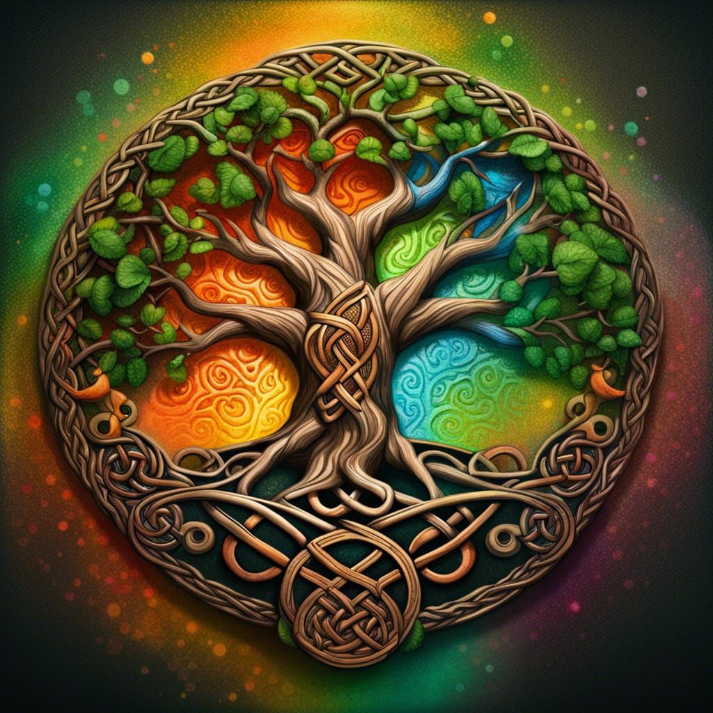Detailed Celtic Tree of Life Splash Art