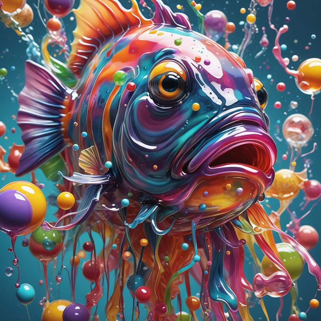 Jelly Fish Sculpture in Candy Art Style