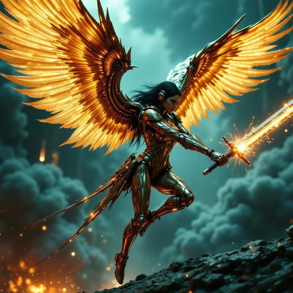 Cyber Angel Descends with Sword of Justice