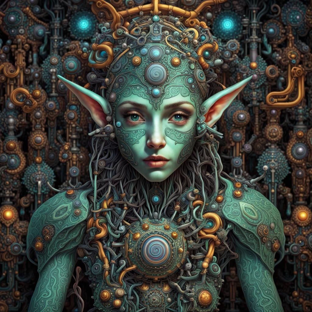 A machine elf from a DMT trip in the DMT realm