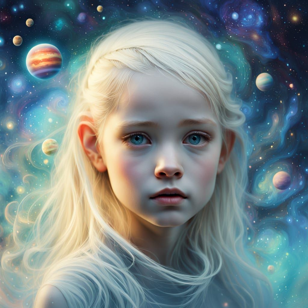 Pleiadian Being Portrait in Hyperrealism Style