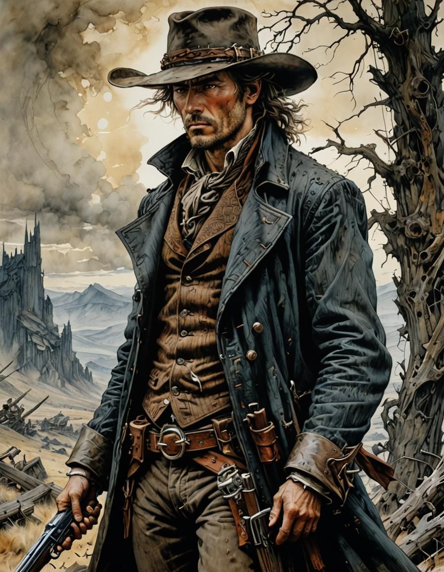 A serious gunslinger