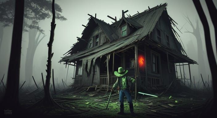 Surreal Retro-Futuristic Zombie Apocalypse Scene