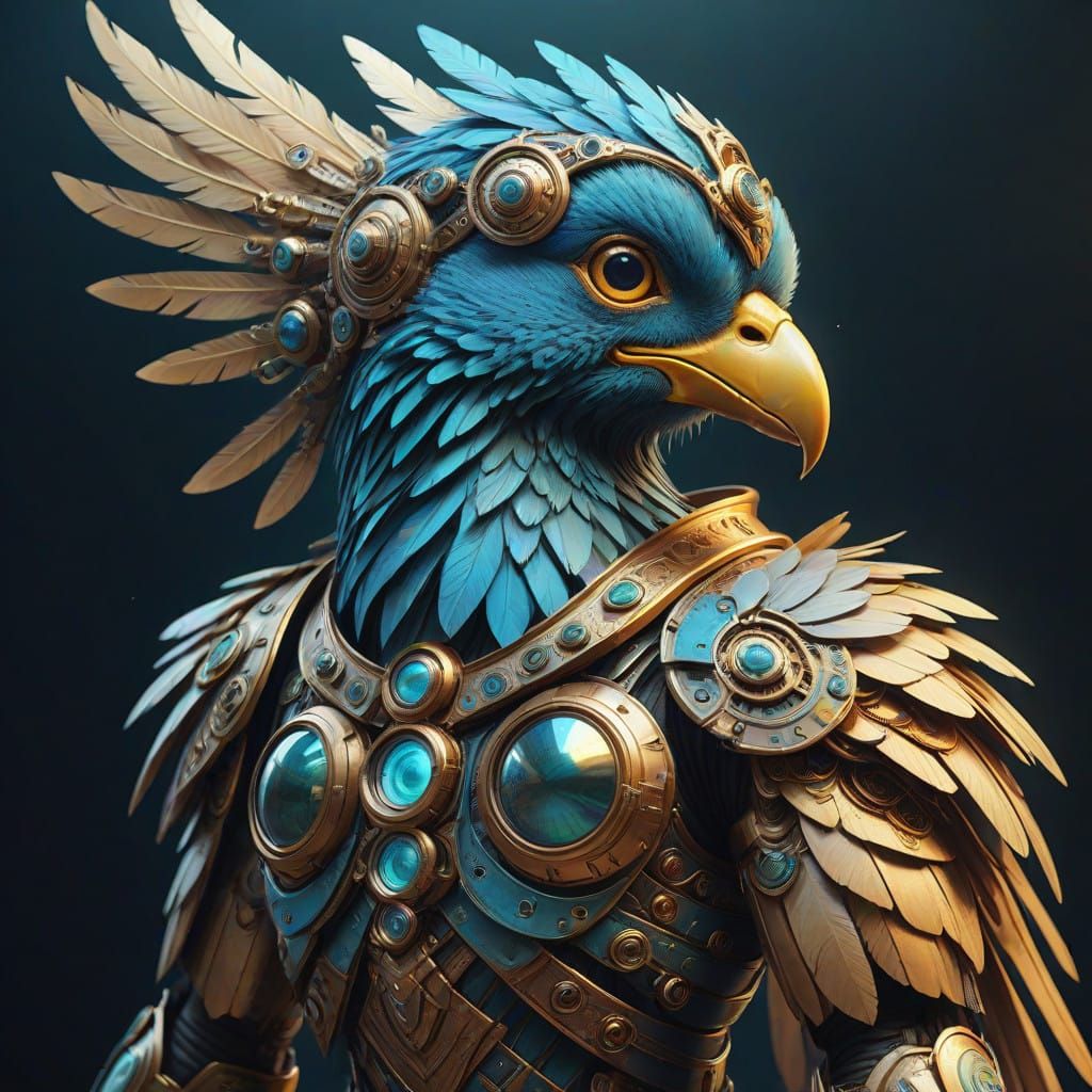 Surreal Queer Chick Amidst Intricate Mechanical Art