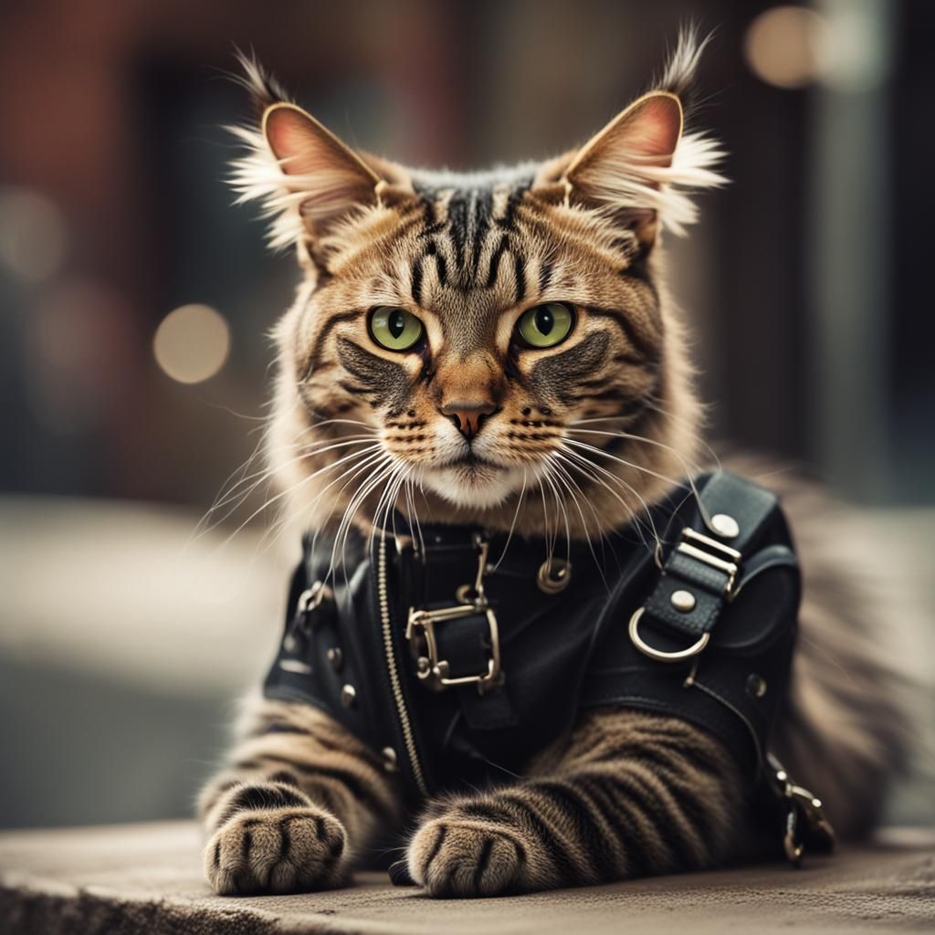 Punk Rock Cat with Mohawk: Professional Photography