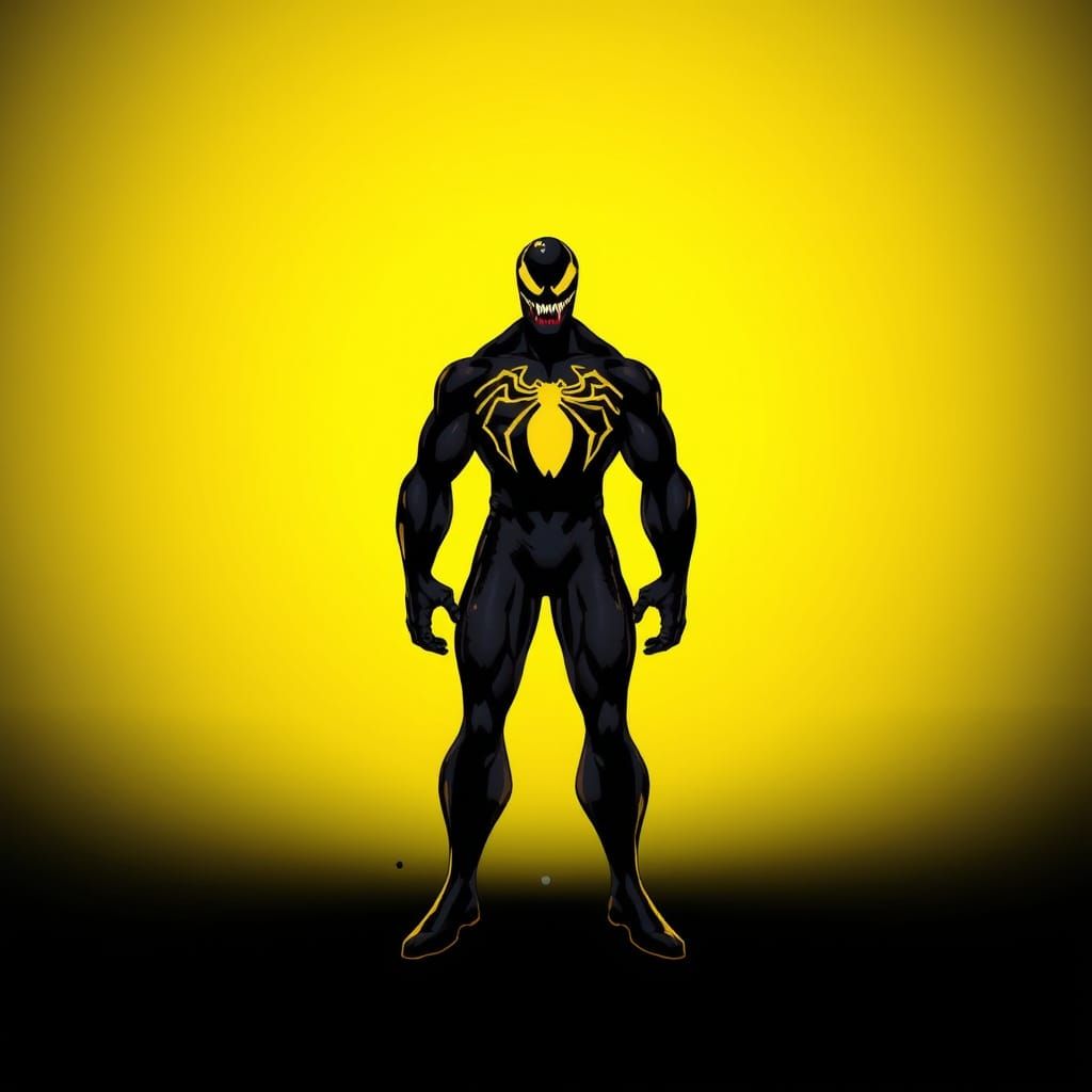 Venom in Black Suit: Comic Book Illustration