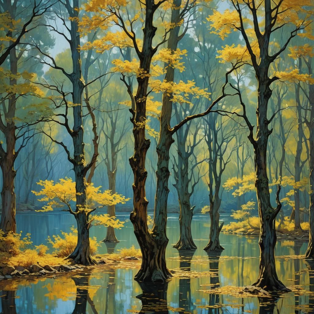 Zenith Yellow Xebec in Dreamlike Landscape