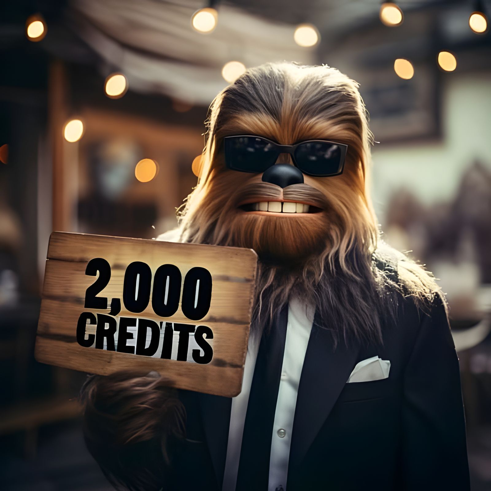 Chewbacca Promotes Credits in CGI Style