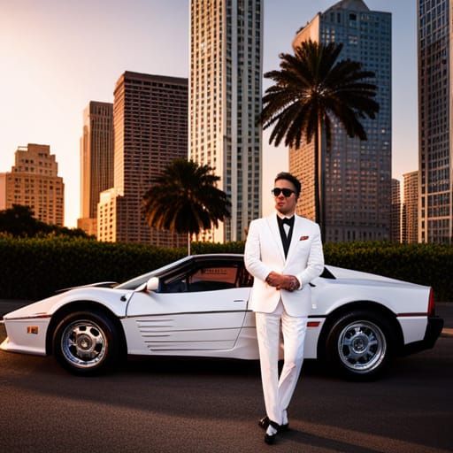 Miami Vice Vibe: Crockett and Tubbs in Testarossa