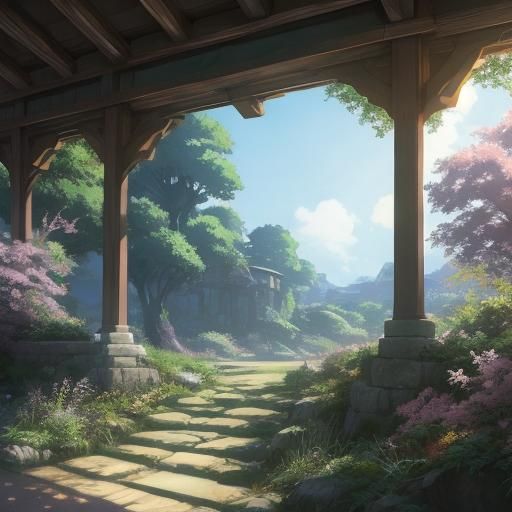 Anime Maid in Studio Ghibli Style