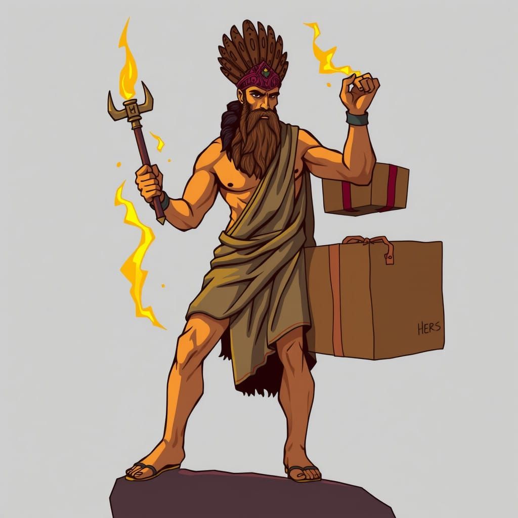 Mythological Character Hermes working as Zomato delivery boy