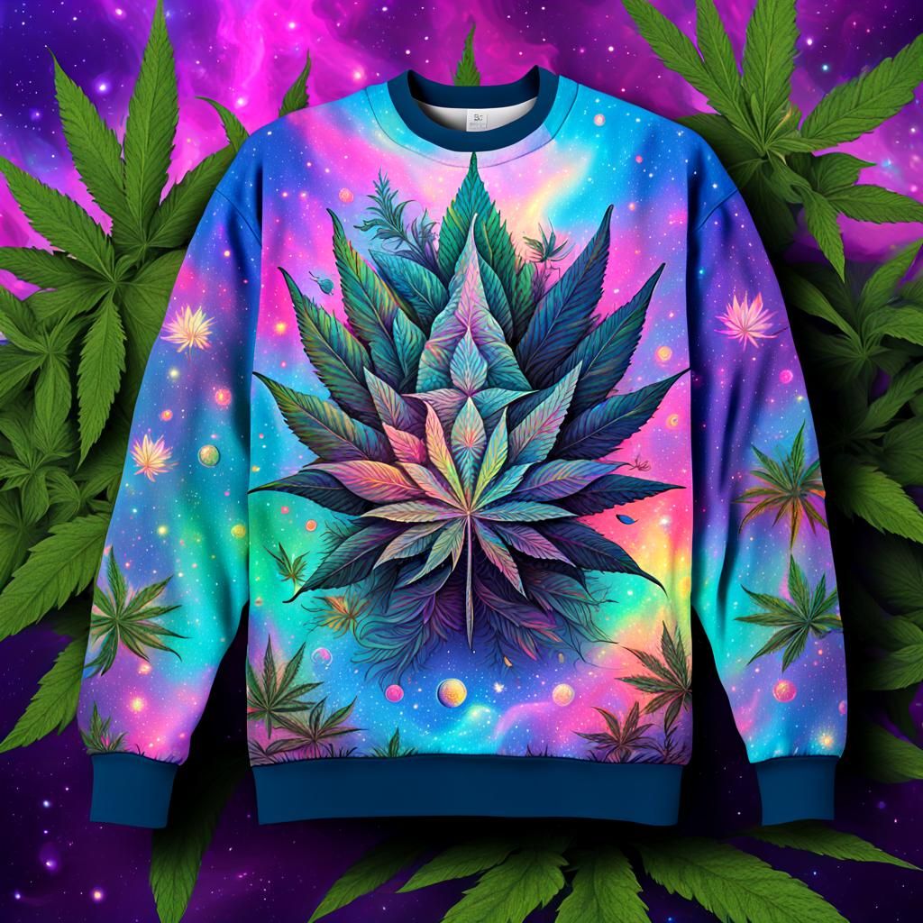 Vibrant Astral Sweatshirt in Cosmic Holographic Style