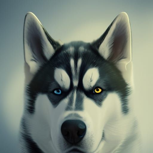 Hyperdetailed Husky Portrait in Unreal Engine 5