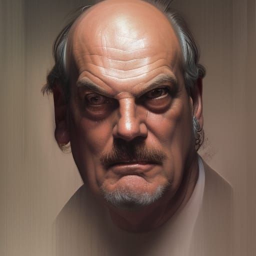 Jesse Ventura Portrait in Francis Bacon Style