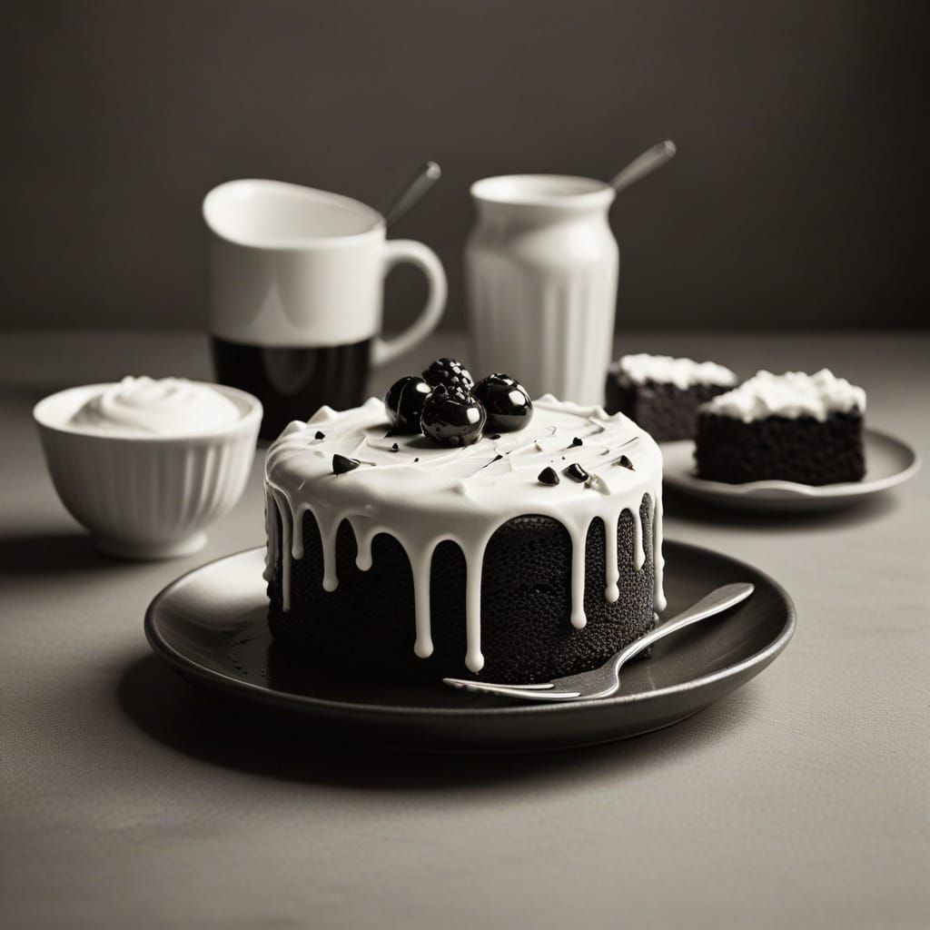 Surreal Sepia Still Life of a Mini Cake