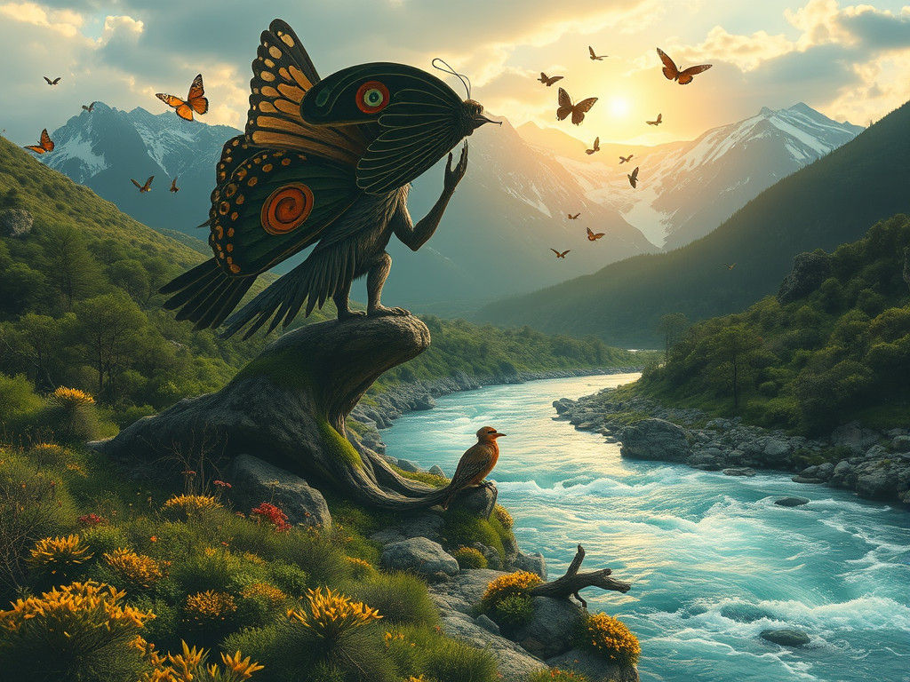 Mother Earth Surrounded by Nature