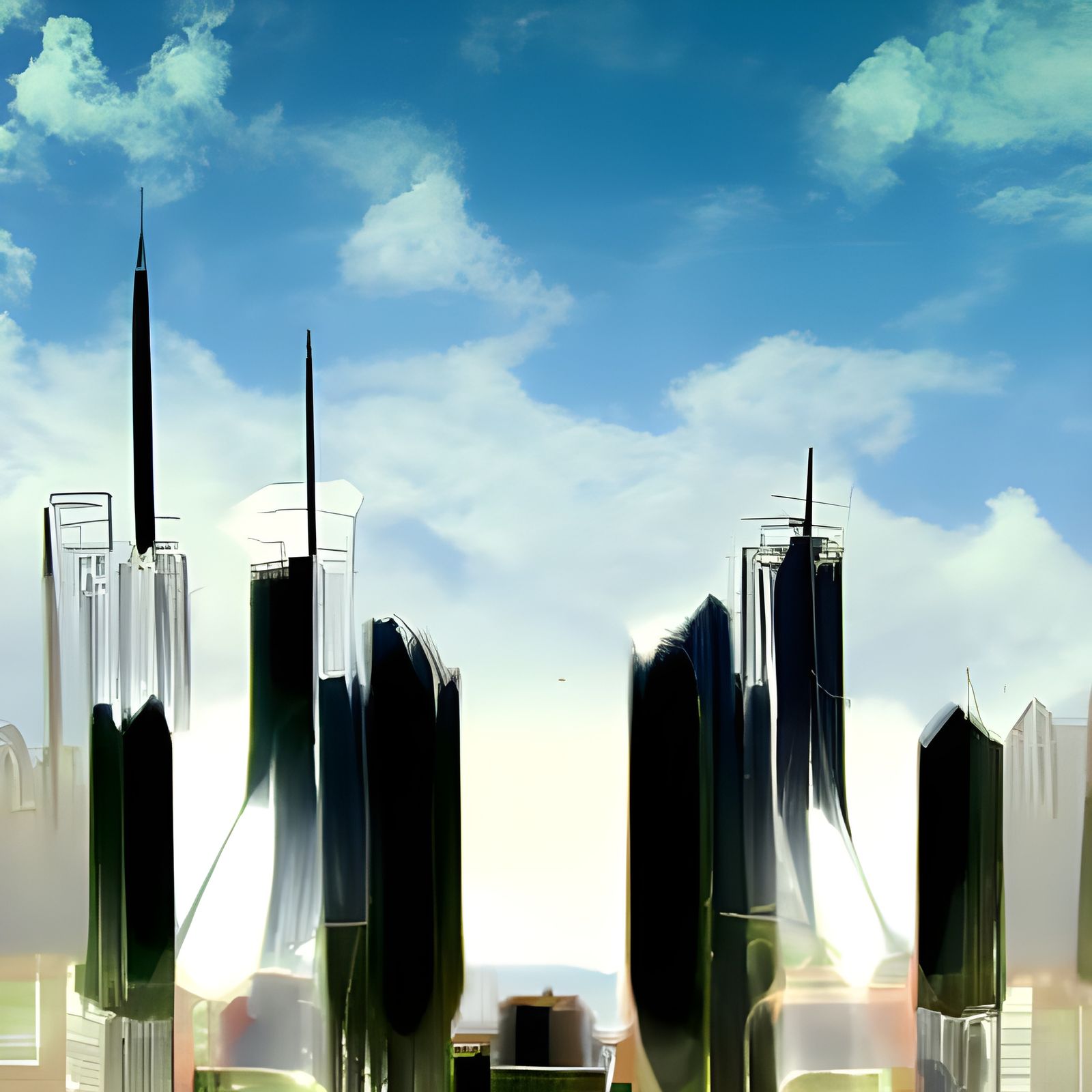 Cityscape Dominated by Skyscrapers