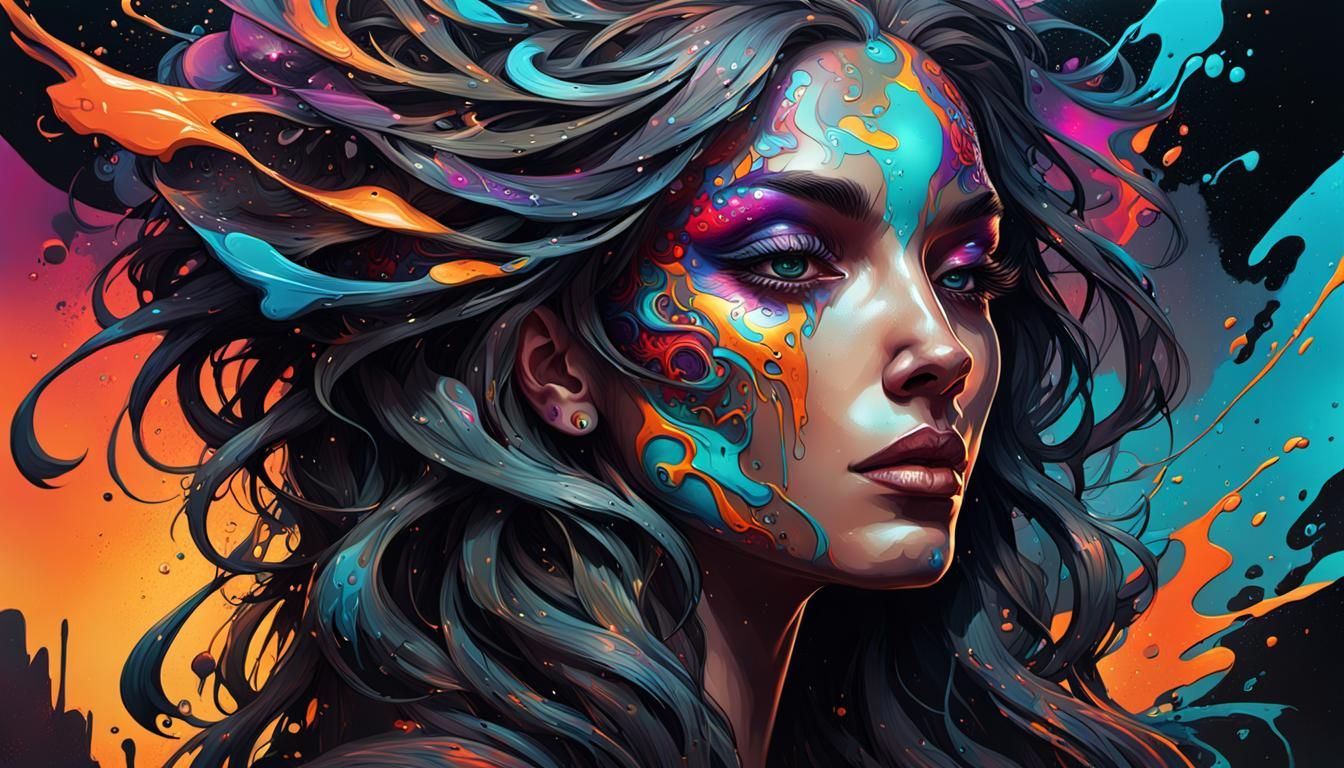 Psytrance Set in Colorful Graffiti Splash Art