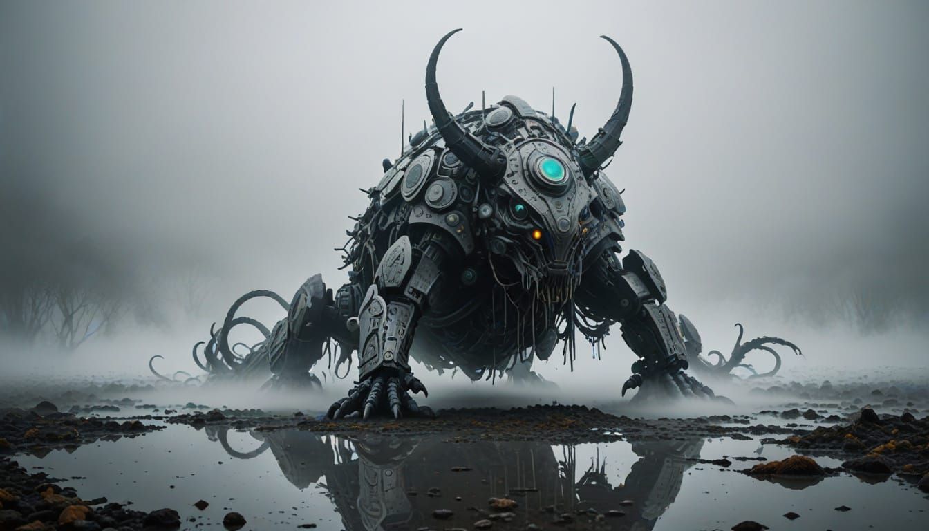 Alien Xenomorph Eggs in Misty Fog