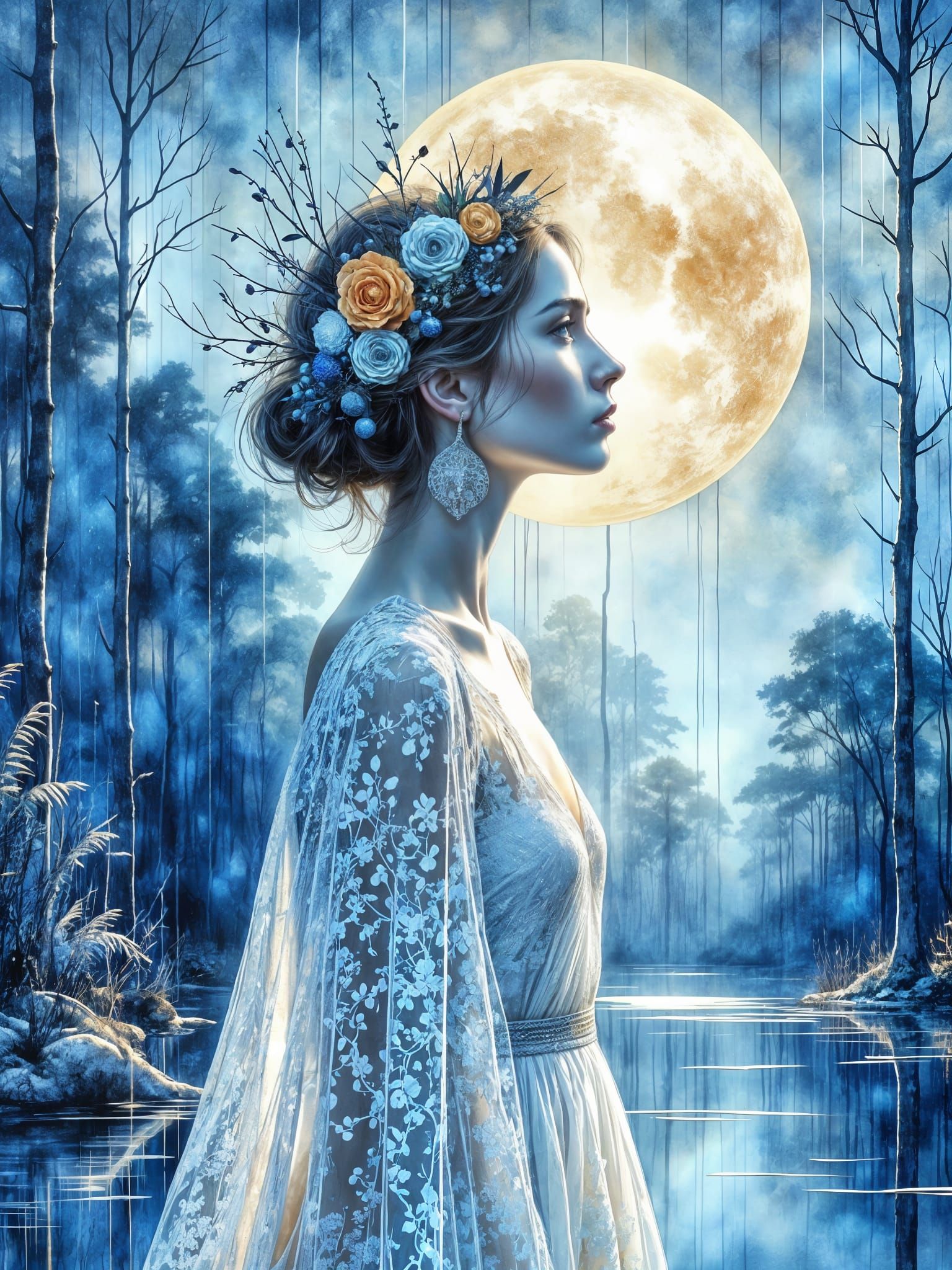 Ethereal Bride in Gold: A Minimalist Masterpiece