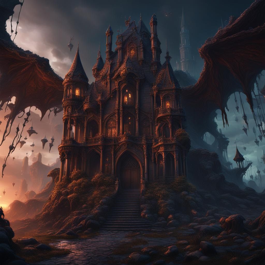 Fantastical Nightmare Matte Painting in Deep Color