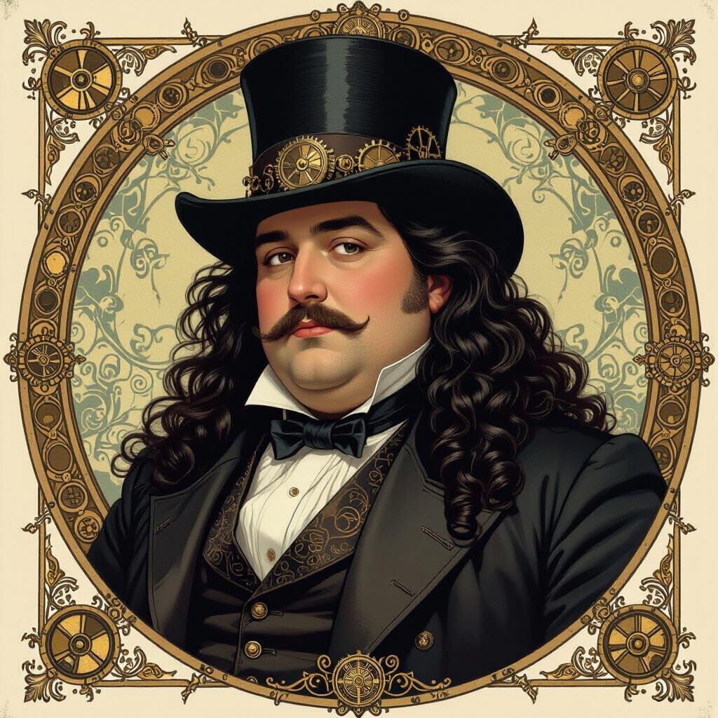 Steampunk Portrait of Poet France Preseren