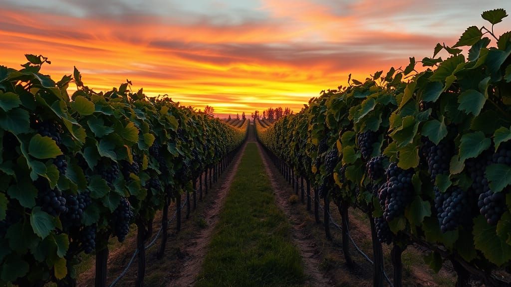 Ethereal Vineyard Dreamscape in Photorealistic Hyperdetail