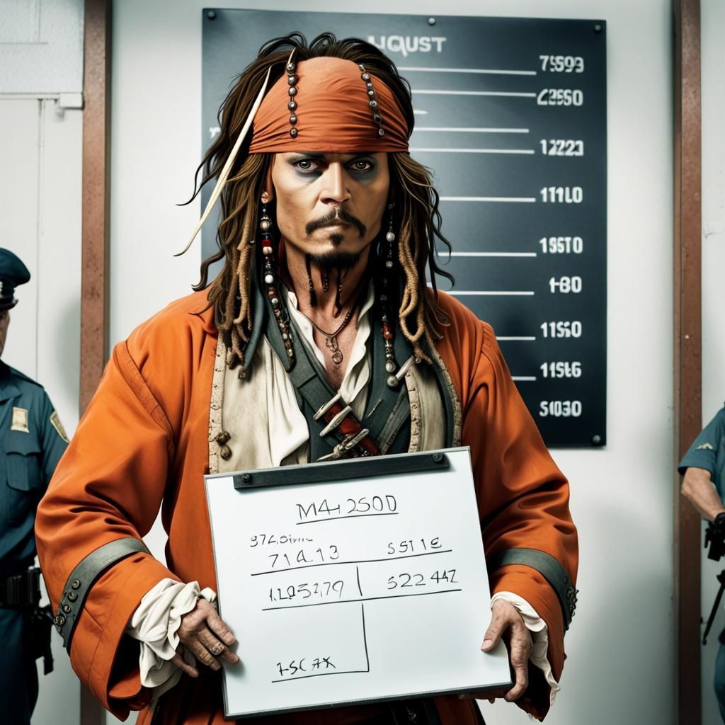 Jack Sparrow Mugshot: Cinematic Digital Painting