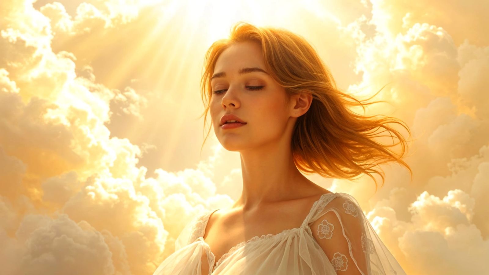 Surreal Landscape of Heavenly Sunshine and Divine Light