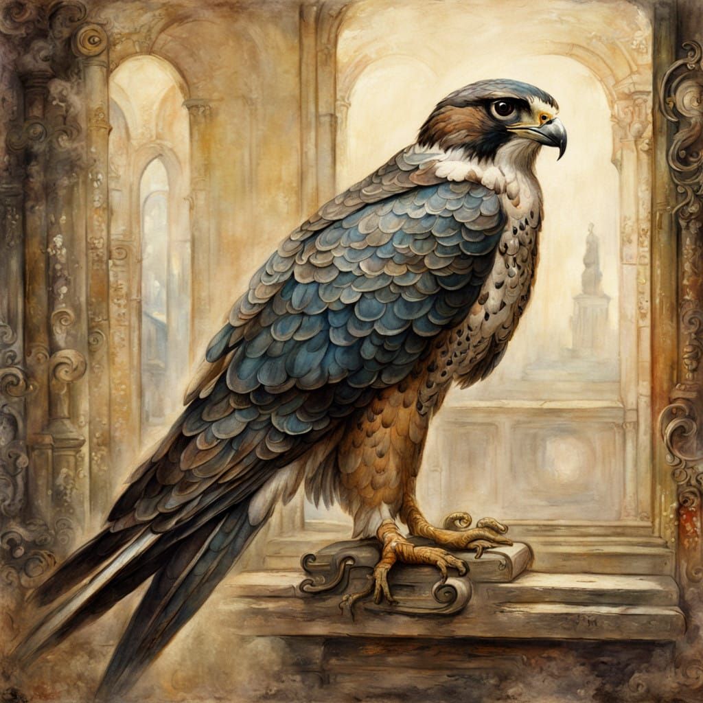 Ethereal Falcon Portrait in Dreamlike Fantasy Art