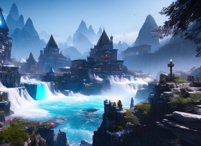 Ethereal Crystal Waterfalls in Lost City