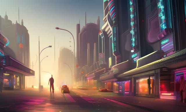 Futuristic Art Deco City Street in Unreal Engine 5