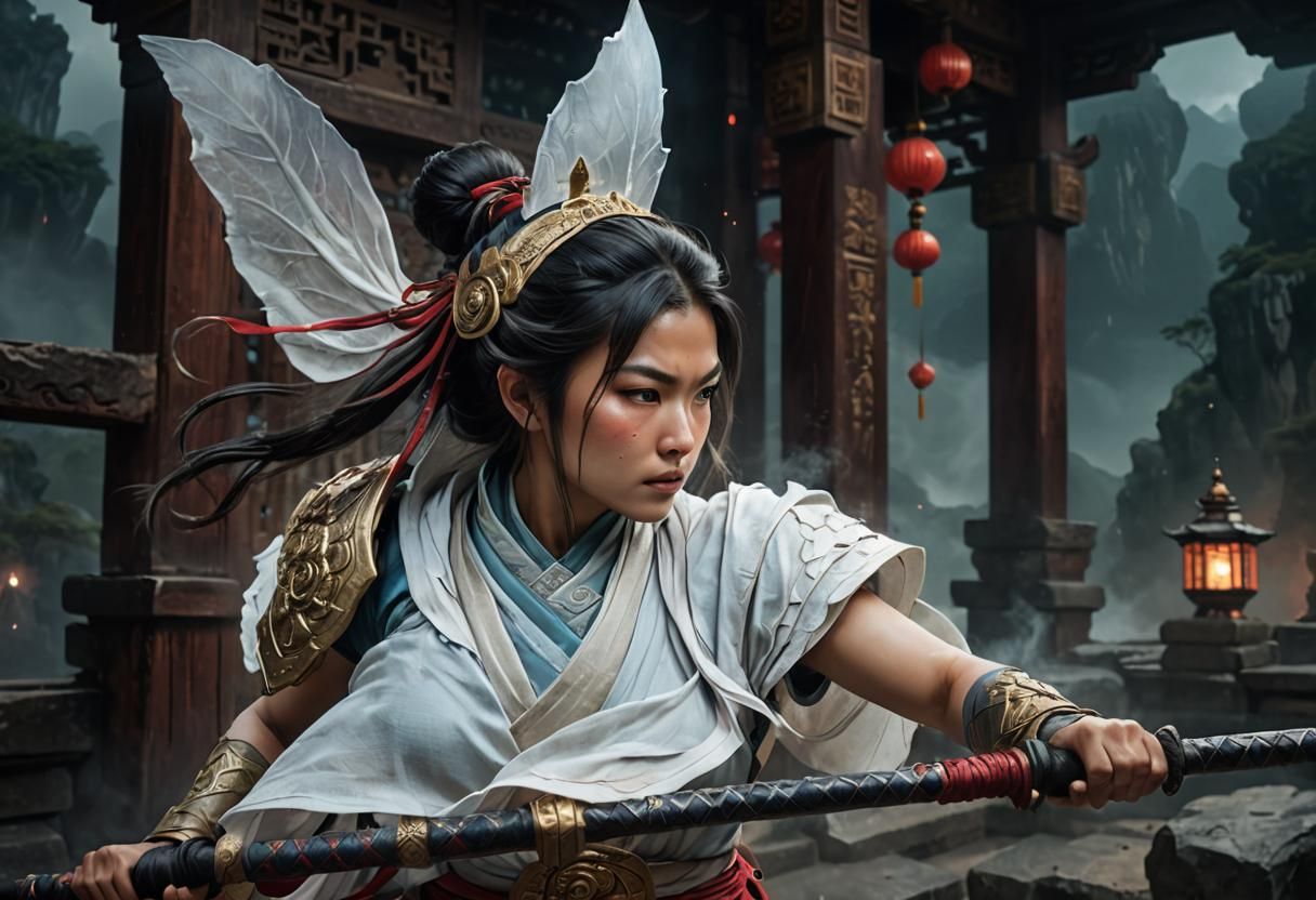 Anime-Inspired Fantasy Art: Legendary Asian Female Fighter