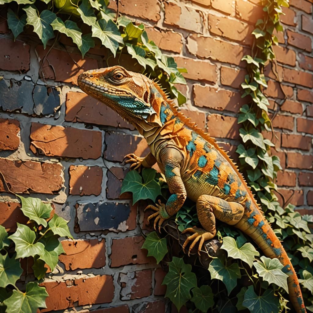 Lizard in Sunlight: Hyperdetailed Concept Art