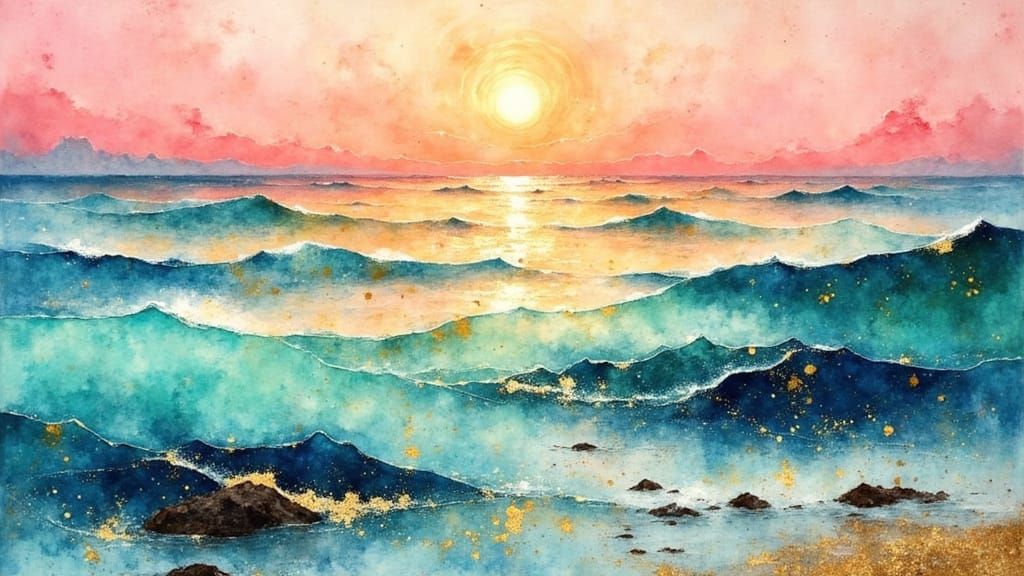 Day Breaking the Waves