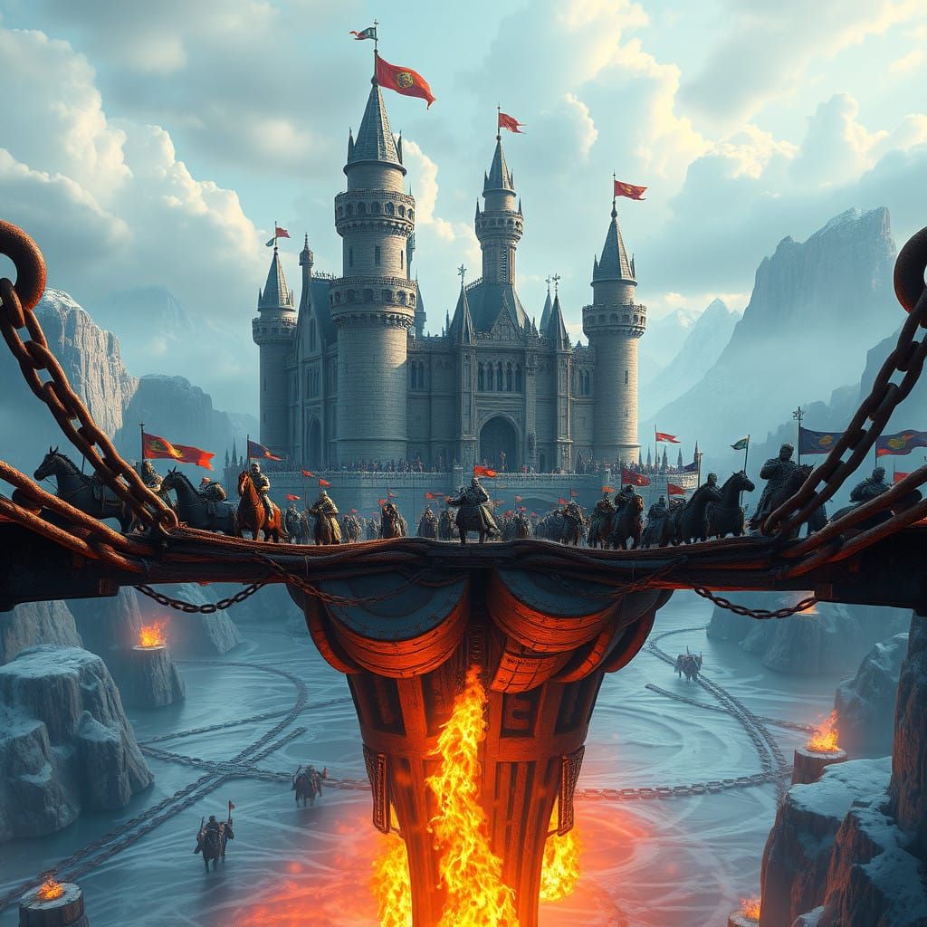 Castle in the Sky Defies Gravity with Flames and Ice