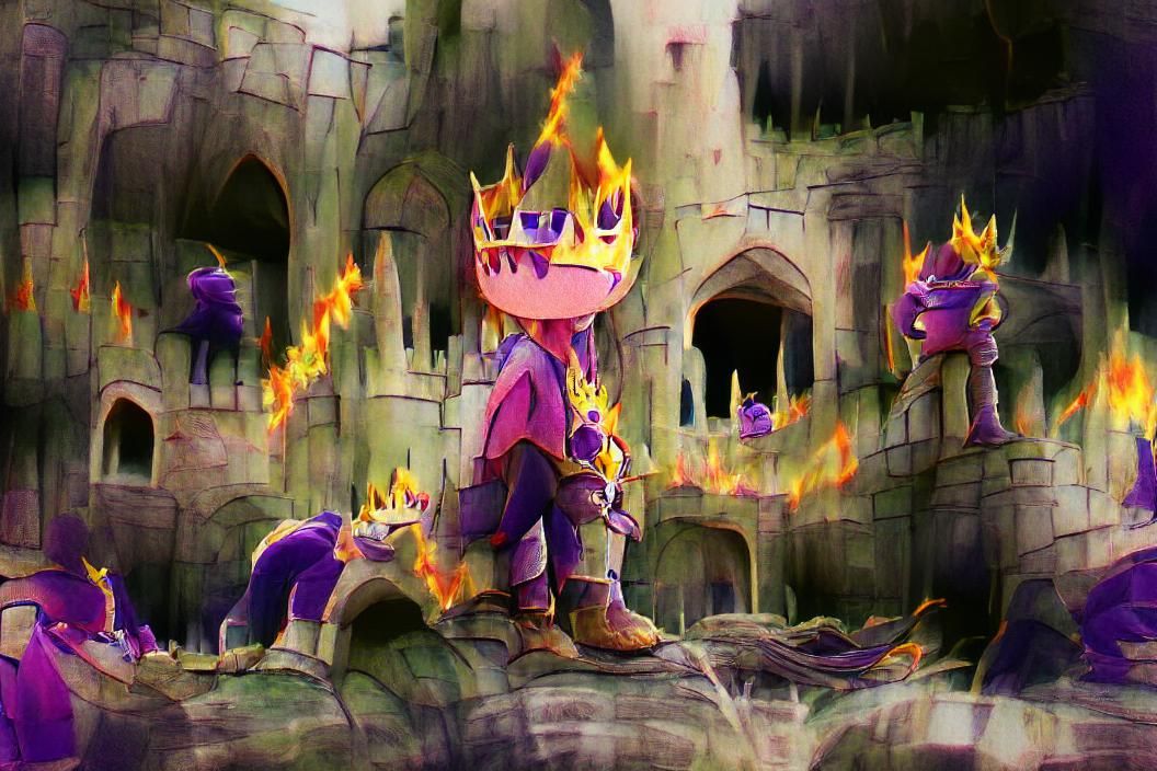 Ruined King Ablaze in Purple Fire
