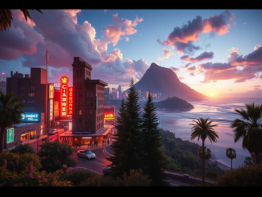 Ethereal Hyperrealistic Dreamscape in Cyberpunk Style