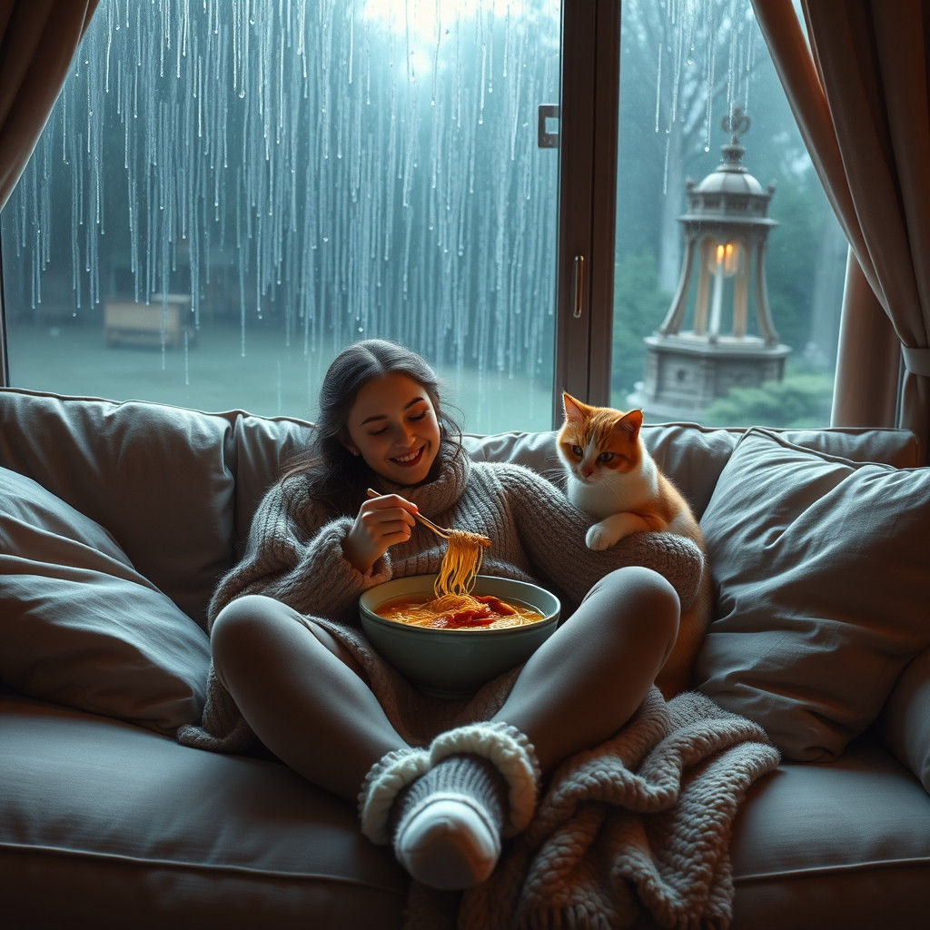 Cozy Ramen Night: A Dreamlike Matte Painting