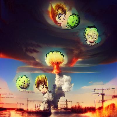 Nuclear Explosion Over Tropical Island