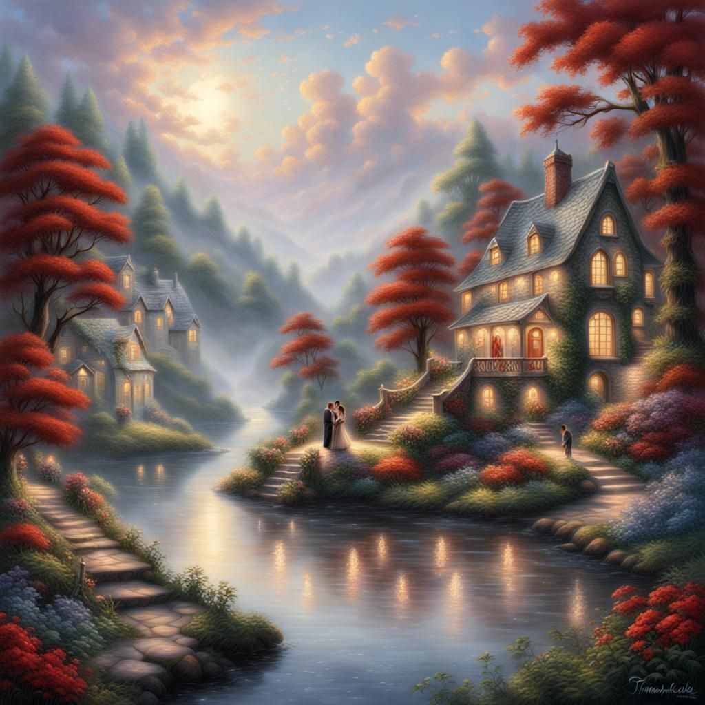 Ethereal Fantasy: Three Lovers in Mist