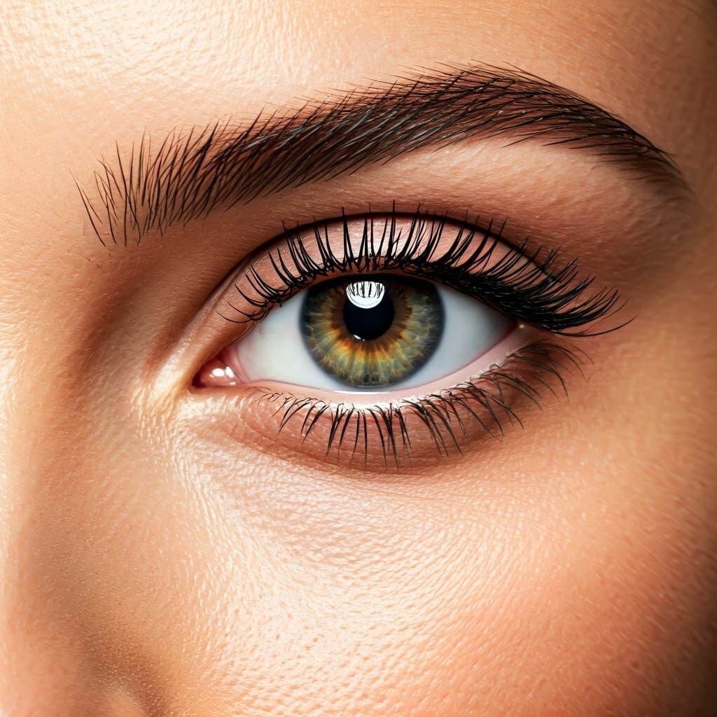High-Resolution Portrait of a Woman with Mascara in Studio L...