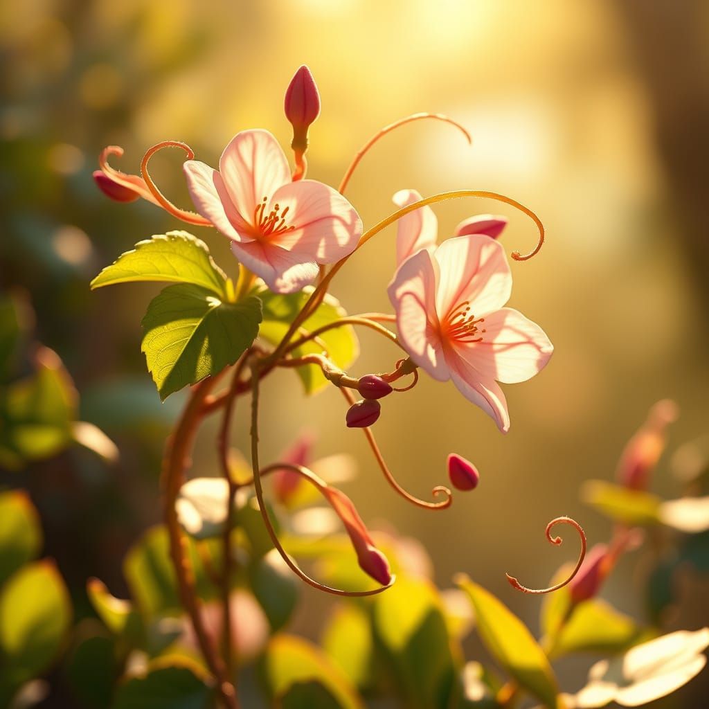 Whimsical Flower Awakens in Golden Light