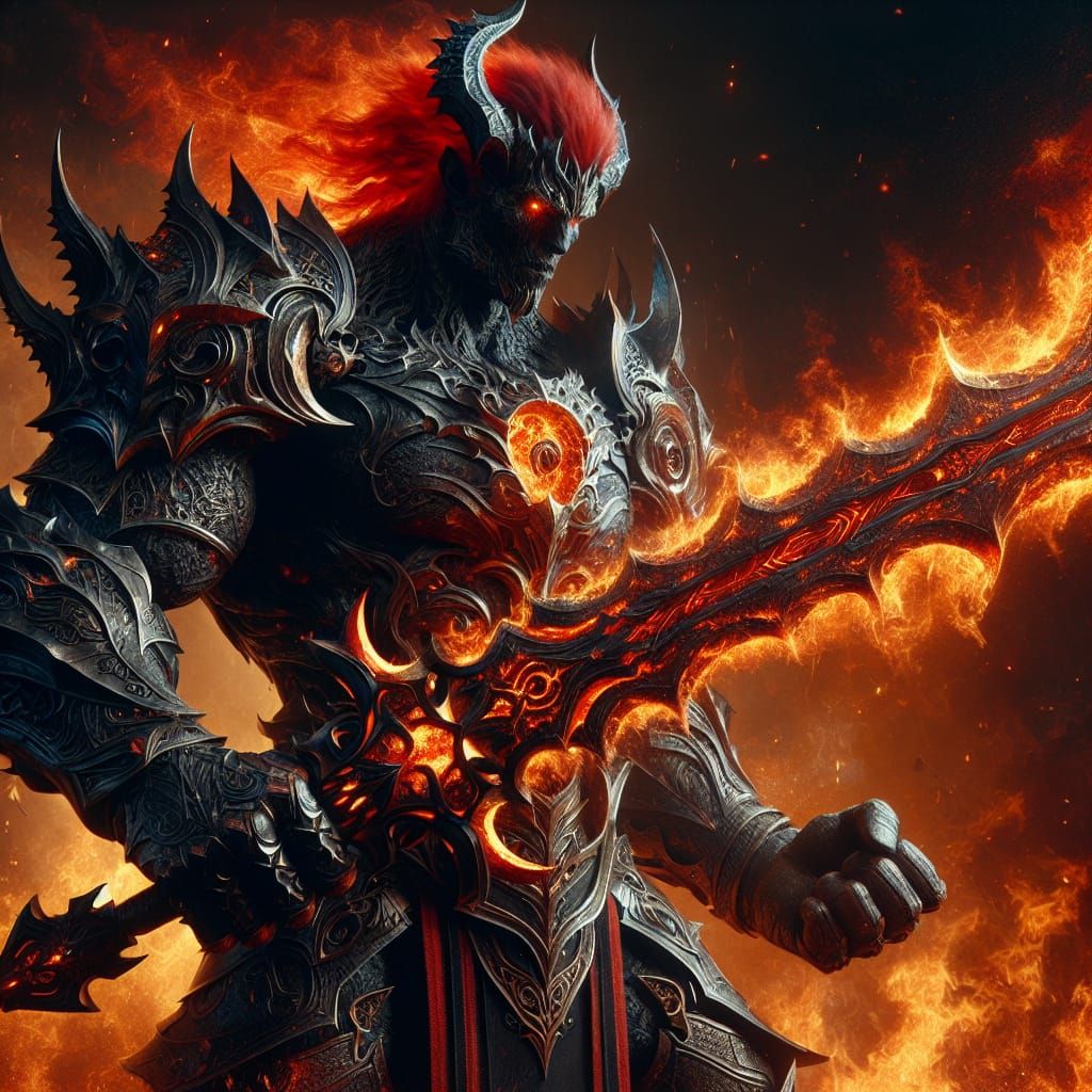 Imposing Fire Giant Pyrebuilder with Flaming Greatsword