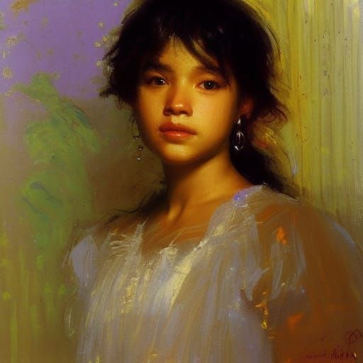 Young Man Portrait in Anime Impressionist Style