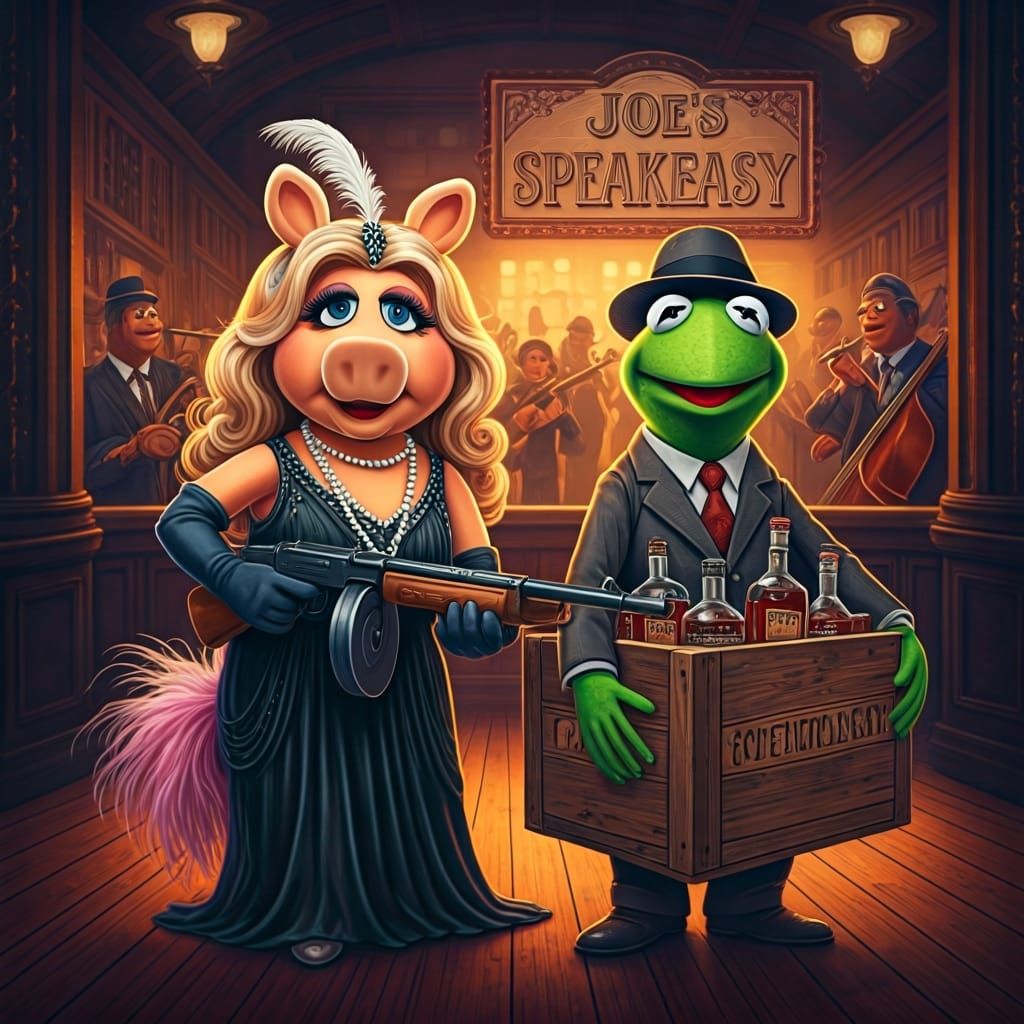 Miss Piggy as Gangster's Moll in Speakeasy