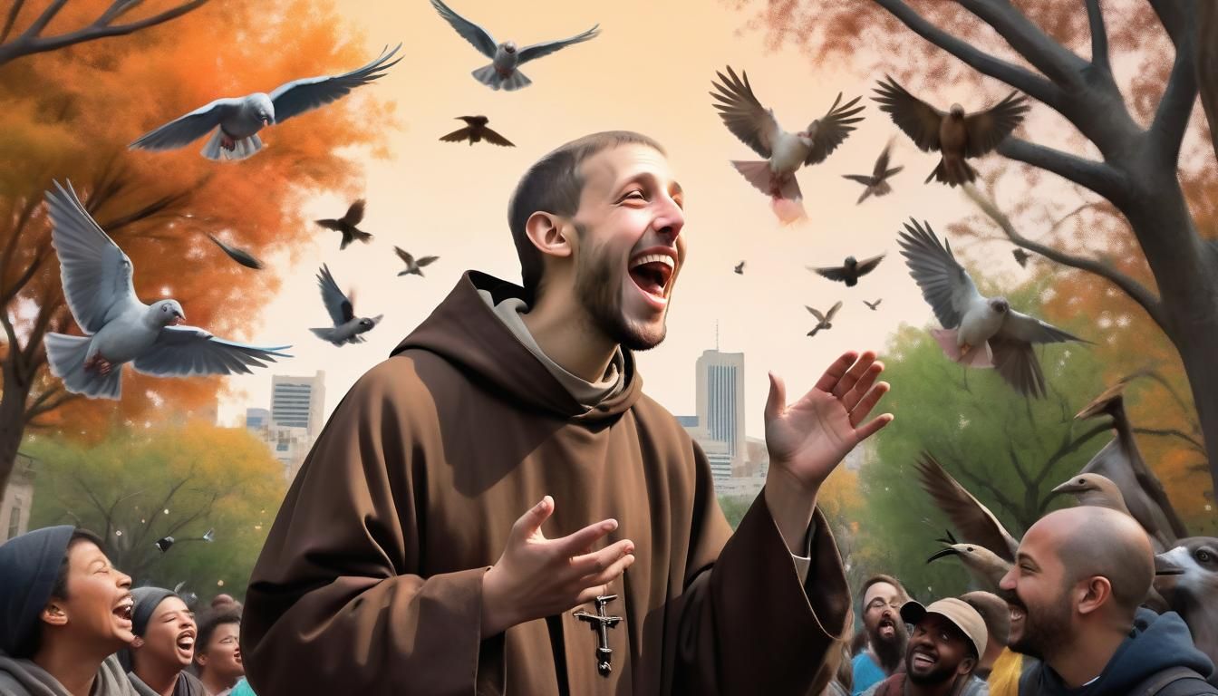 St. Francis Preaching: Hyper-Realistic Digital Art