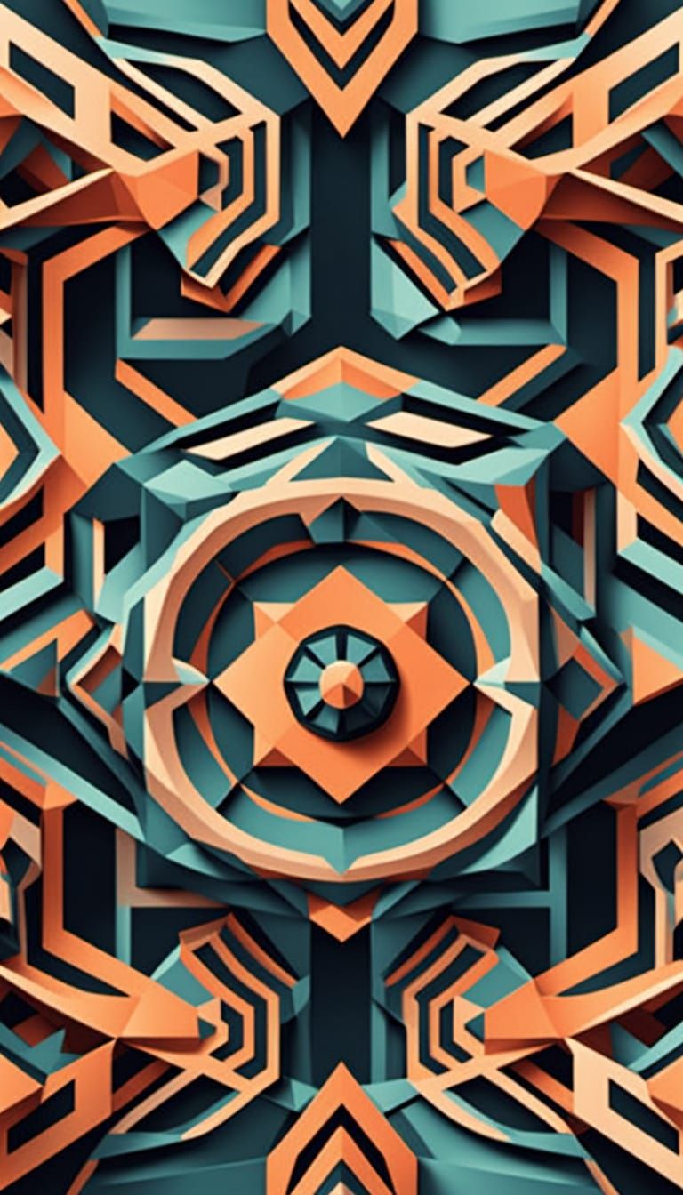 Vibrant Tessellated Artwork in Geometric Perfection
